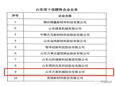 ld官网登录机械荣获“山东省十佳瞪羚企业”称号
