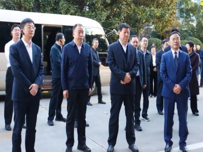 张胜明带队观摩ld官网登录机械绿色建材智能装备产业化项目
